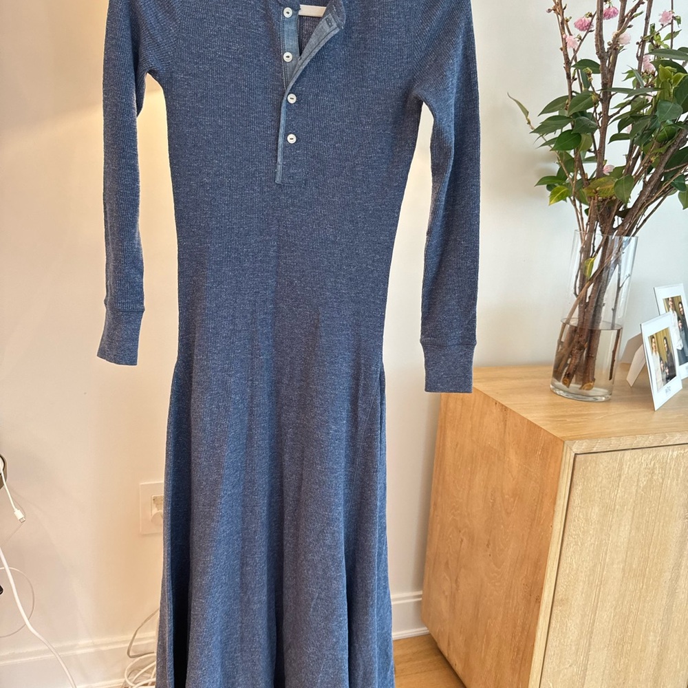 Blue Long Sleeve Maxi Dress